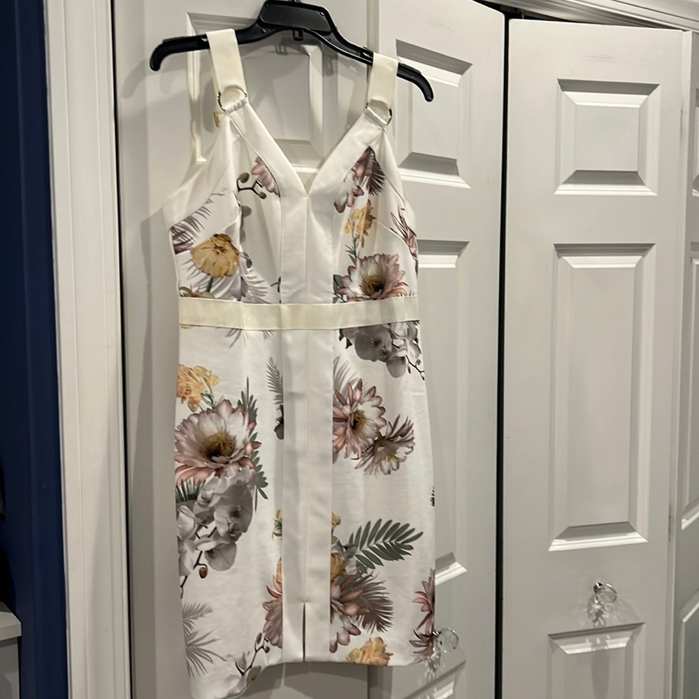 Ted Baker beautiful party dress. White dress with floral print